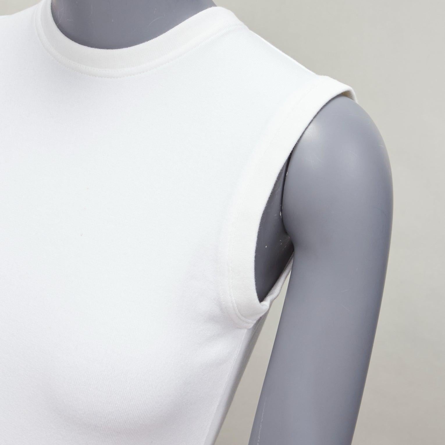 DIOR white cotton blend CD silver charm high strap tank top FR36 XS 2