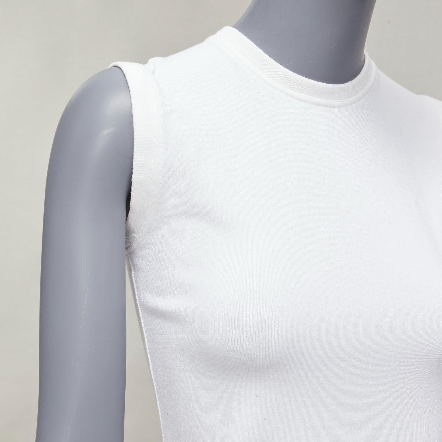 DIOR white cotton blend CD silver charm high strap tank top FR36 XS 3