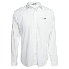 Dior White Cotton Logo Embroidered Button-Up Shirt XL