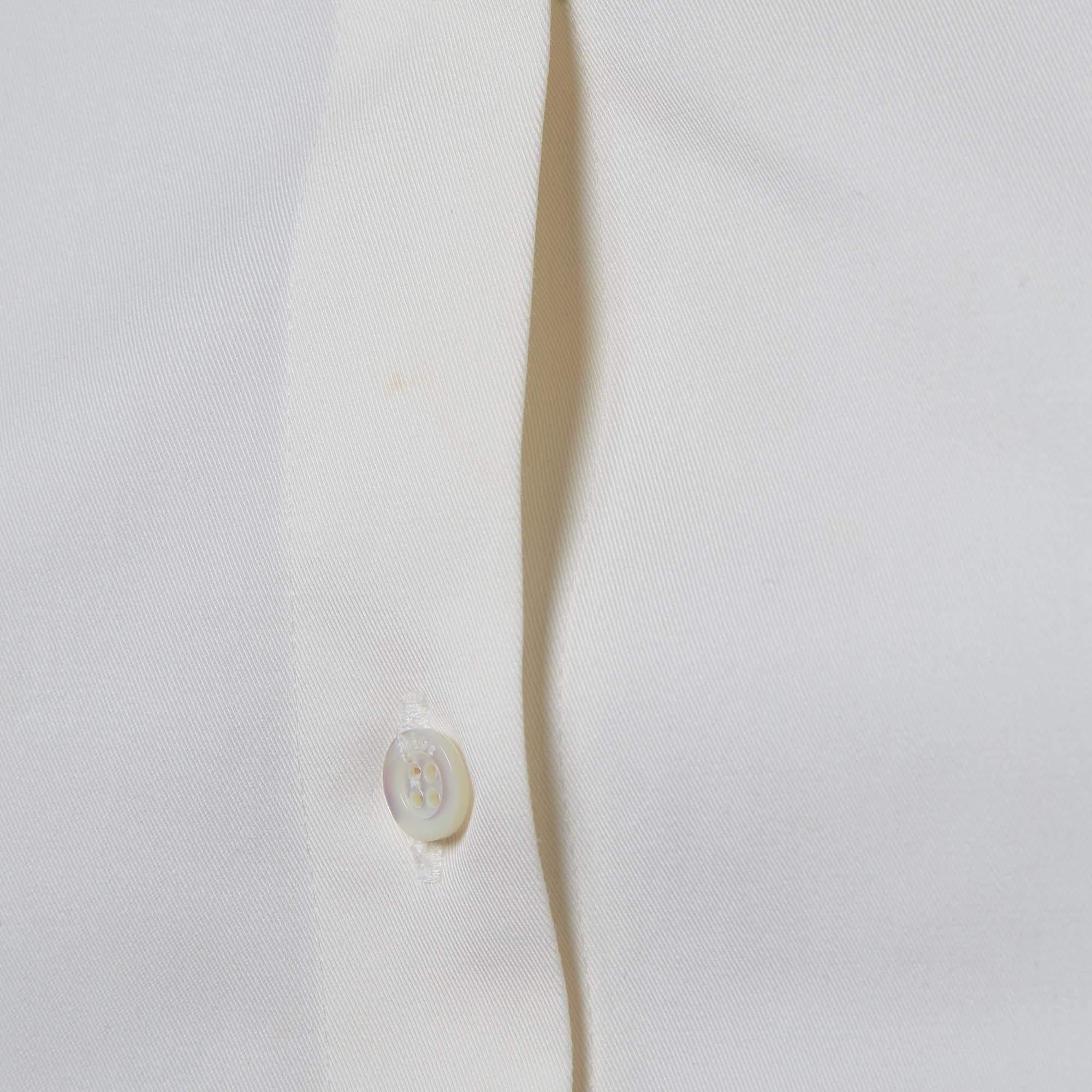Dior White Cotton Sleeveless Drop Waist Shirt Dress M For Sale 3