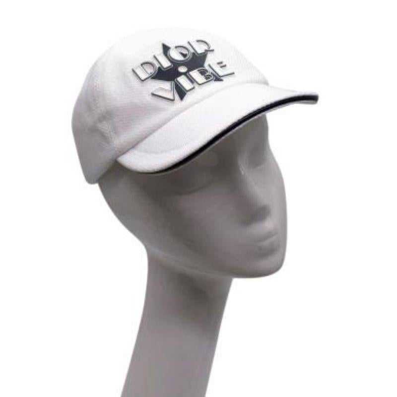 Dior White D-Player Vibe Baseball Cap - Size 56 In Excellent Condition For Sale In London, GB