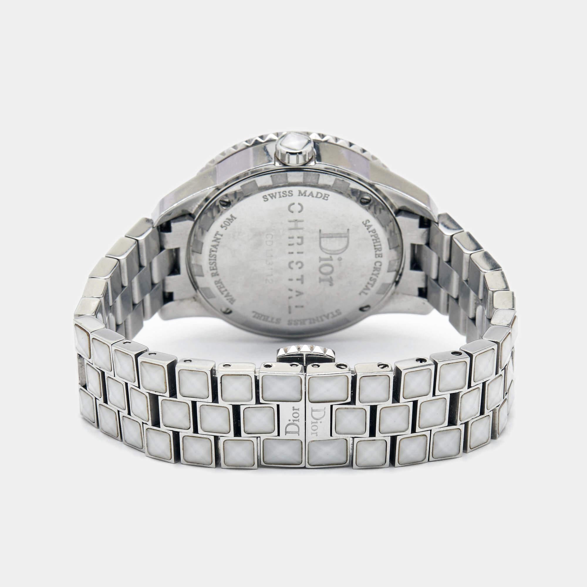Dior White Diamonds Stainless Steel Christal CD113112M002 Women's Wristwatch 33  1