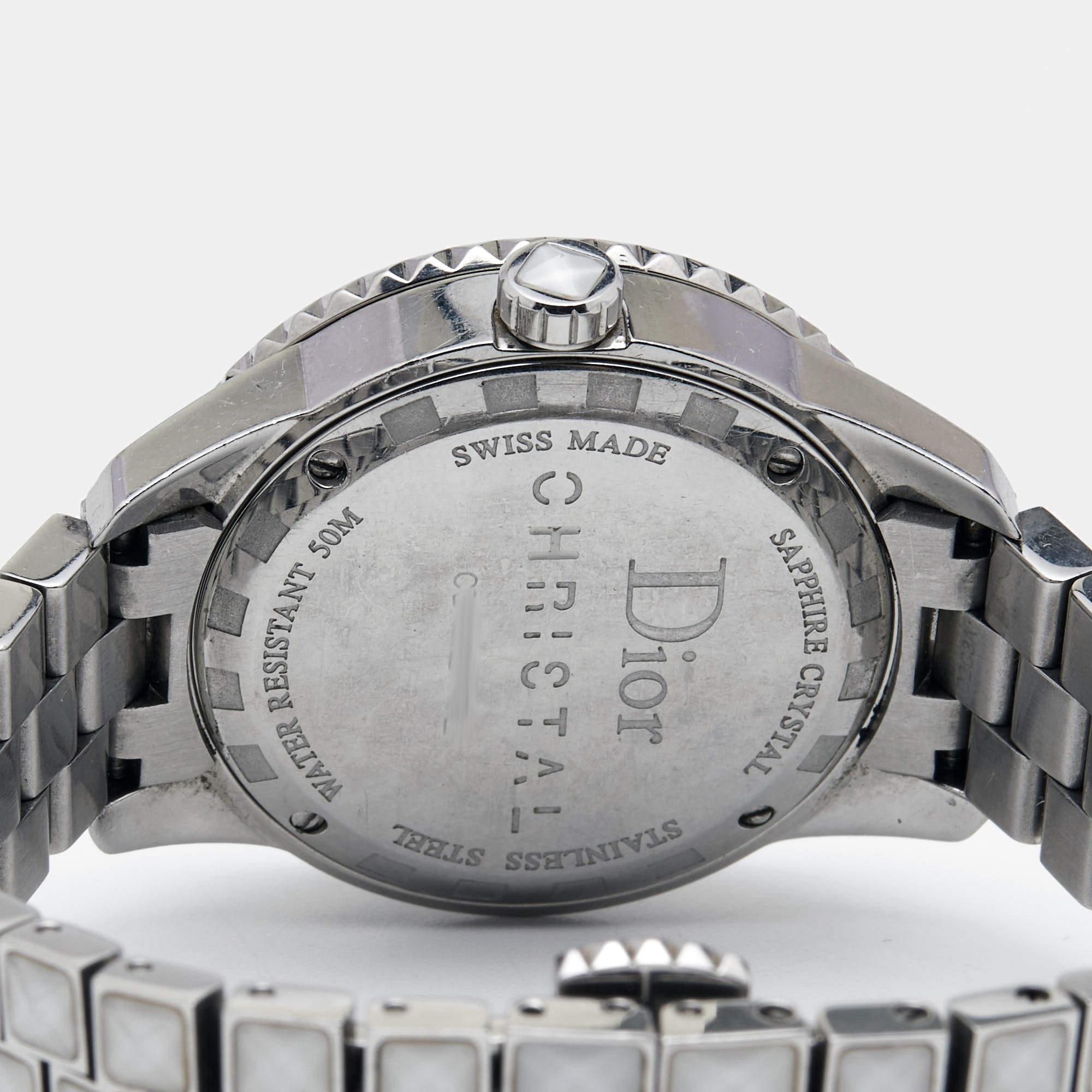 Dior White Diamonds Stainless Steel Christal CD113112M002 Women's Wristwatch 33  4