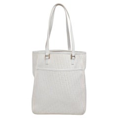 Dior White Diorissimo Canvas Shopping Tote