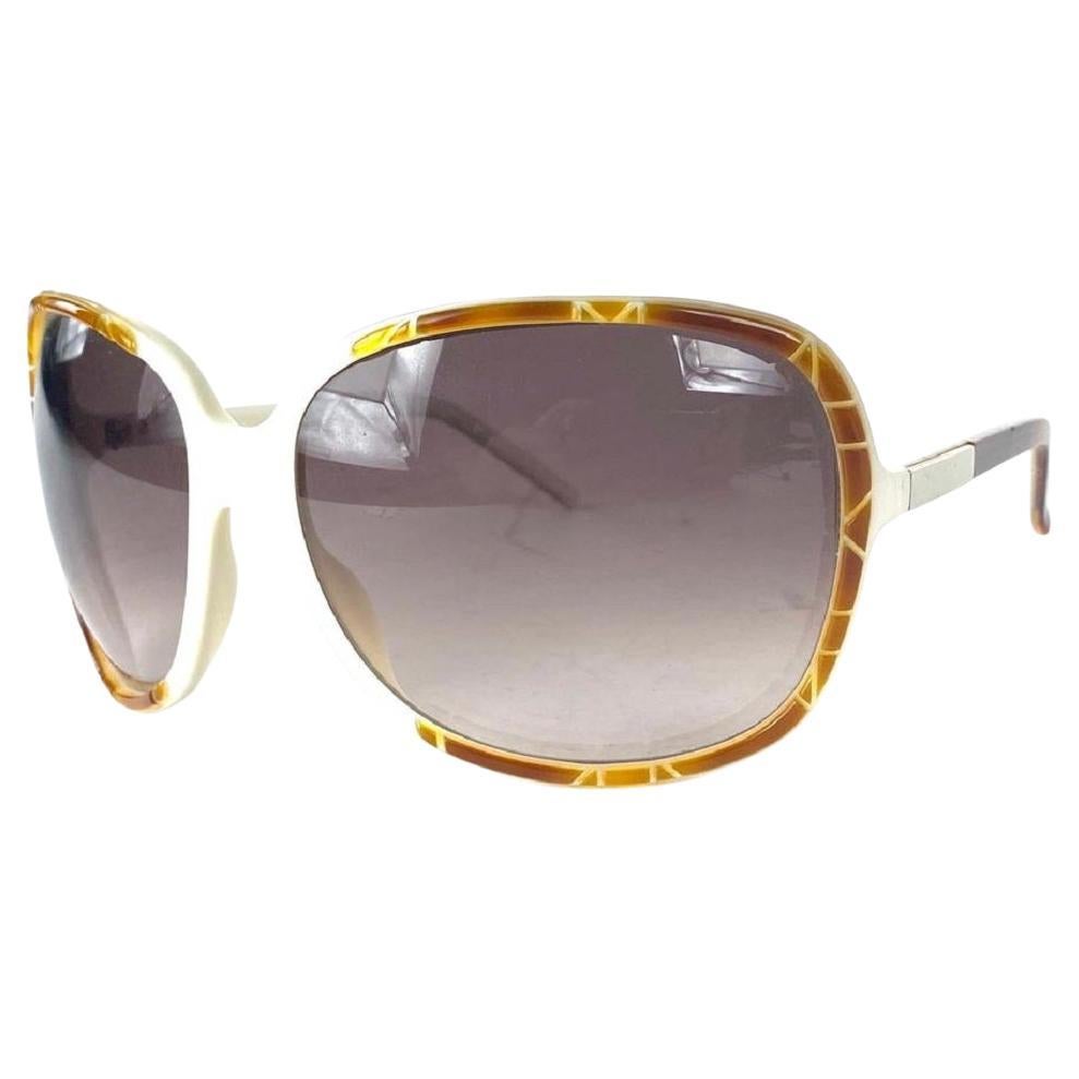 Dior White Diorita1 Cannage Rim Brown 19dior65 Sunglasses For Sale