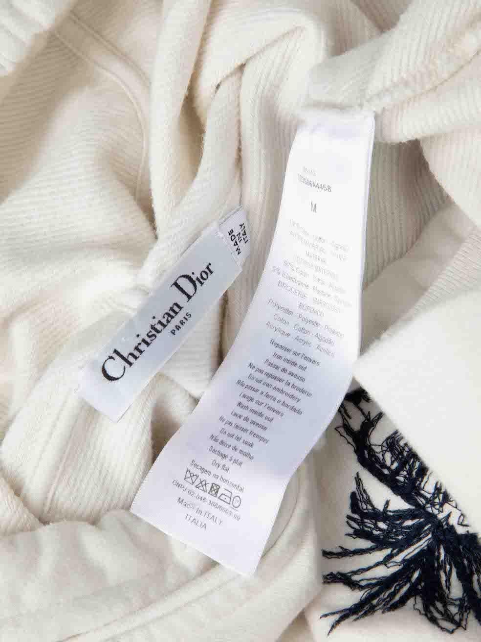 Women's Dior White Embroidered Chex Moi Hoodie Size M For Sale