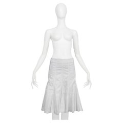 Dior White Eyelet Flare Skirt