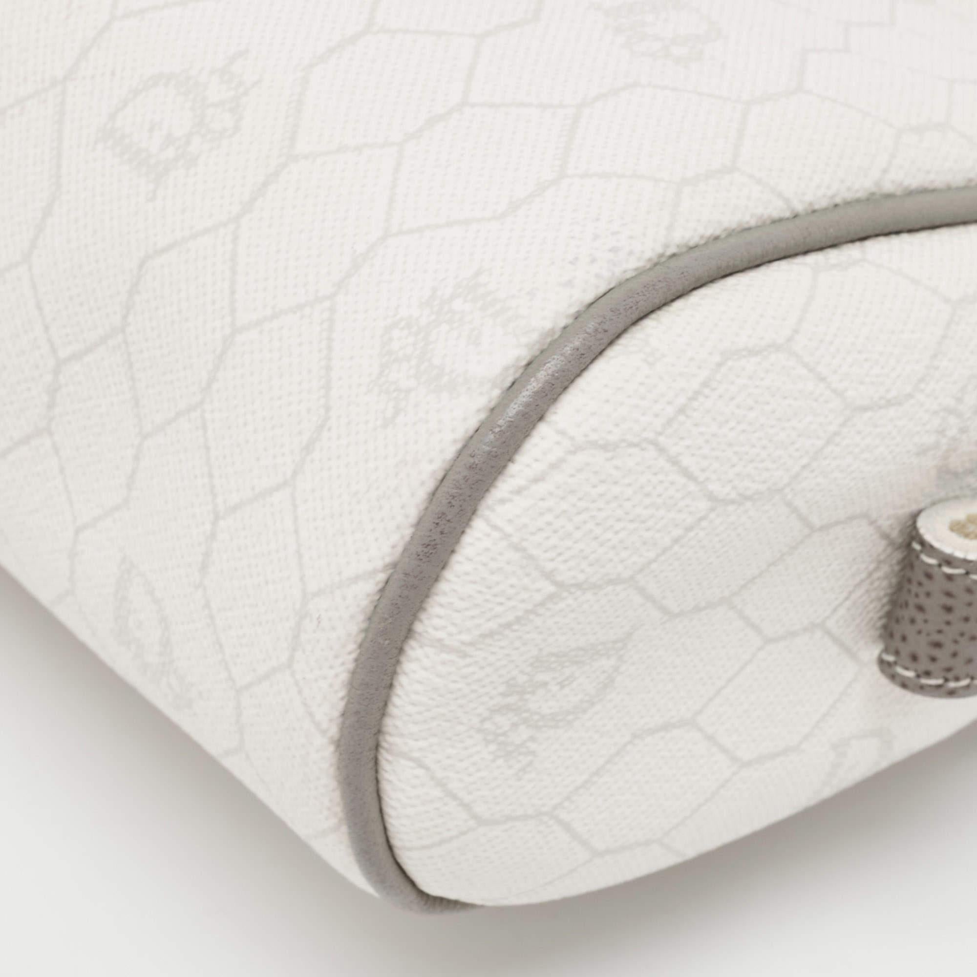 Dior White/Grey Honeycomb Coated Canvas Shoulder Bag 8