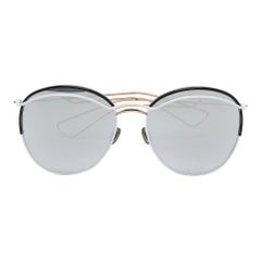 Dior White/Grey Mirrored DiorRound Aviator Sunglasses