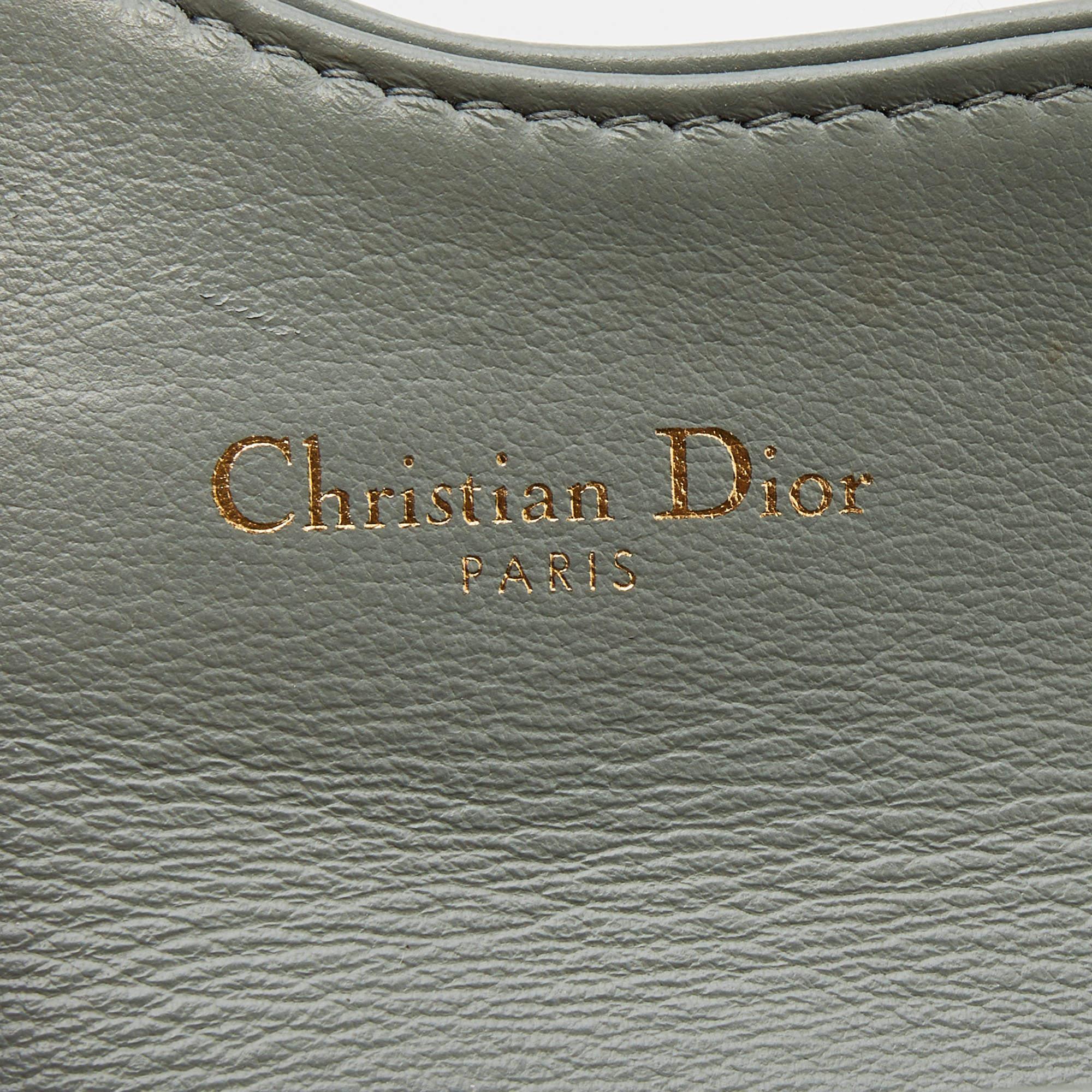 Dior White/Grey Oblique Canvas Saddle Card Holder 2