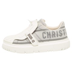 Dior White/Grey Rubber and Mesh Dior ID Low Top Sneakers Size 39