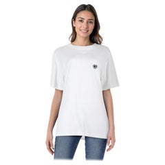 Dior Weißes Herz Logo Patch T-Shirt Größe L