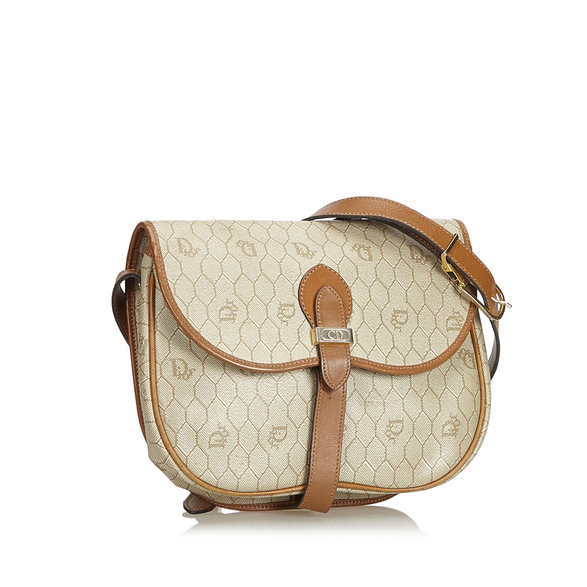 Dior White Honeycomb Coated Canvas Crossbody Bag For Sale at 1stDibs