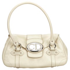Dior White Ivory Others Leather Handbag Italy w/ Dust BagAuthenticity Card