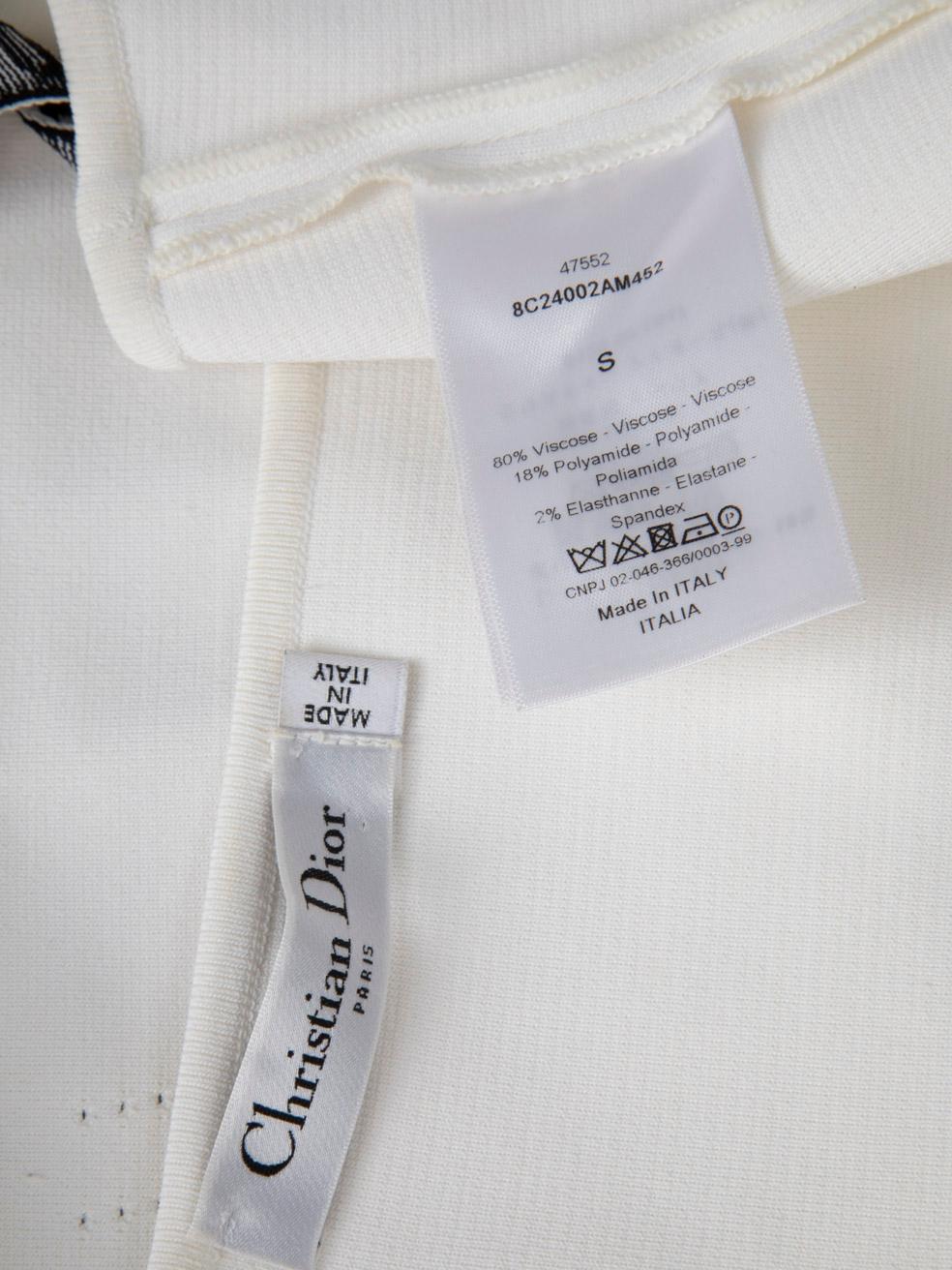 Dior White J'adior Embroidered Logo Bralette Top Size S 3