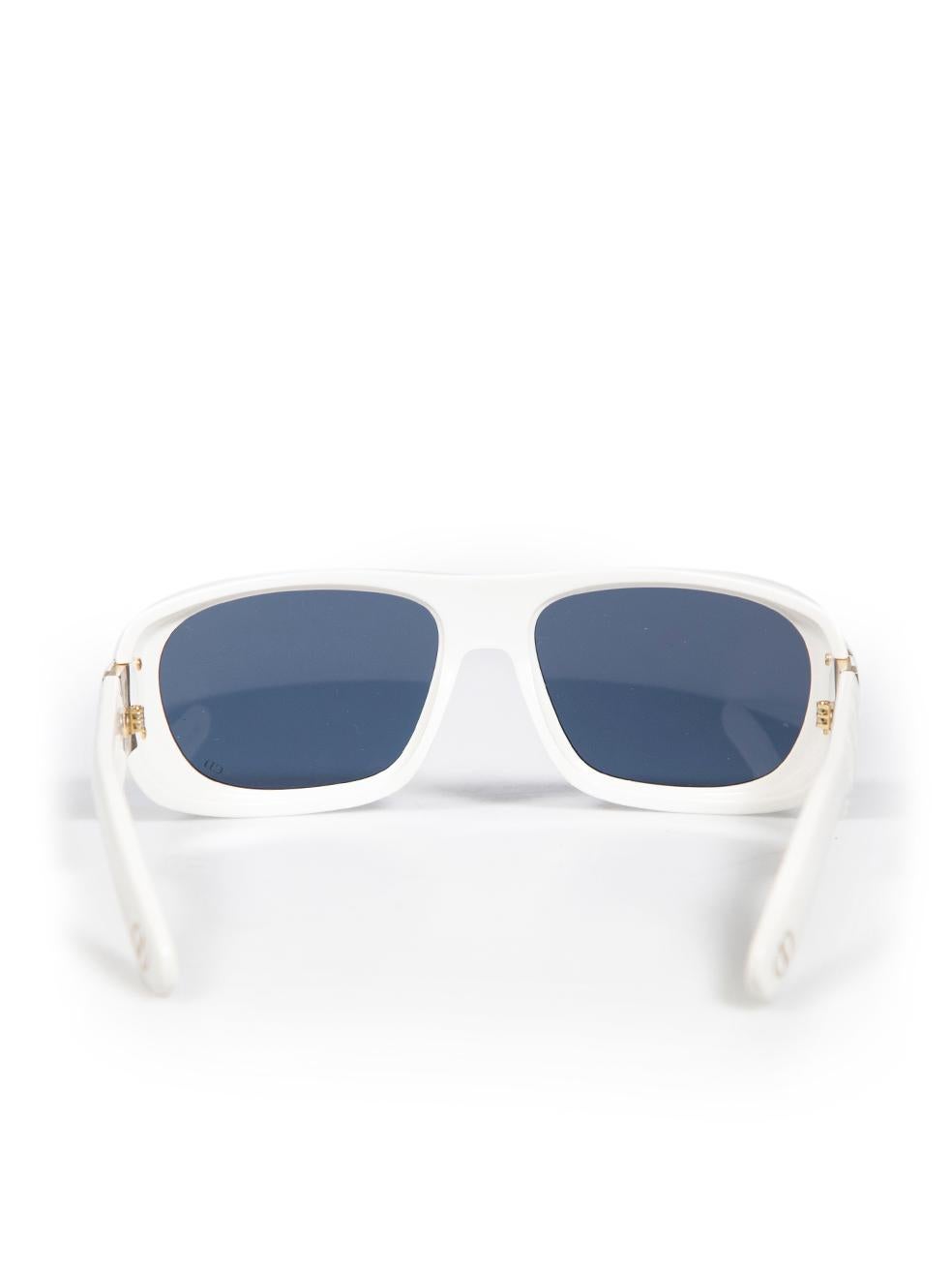 Dior Weiße Lady 9522 S1I Quadratische Sonnenbrille im Zustand „Gut“ im Angebot in London, GB