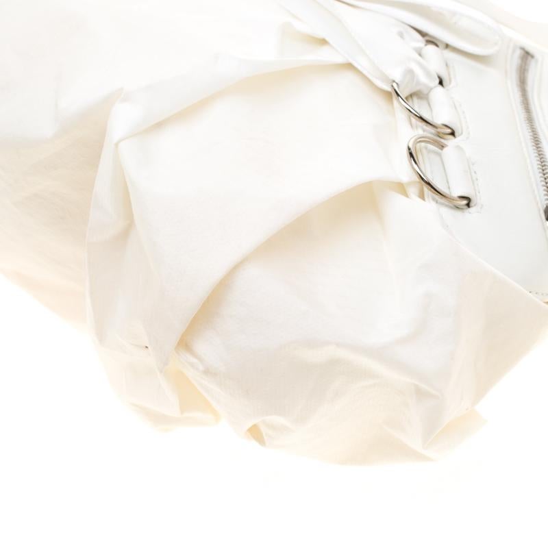 Dior White Leather and Fabric Corset Ballet Shoulder Bag 4