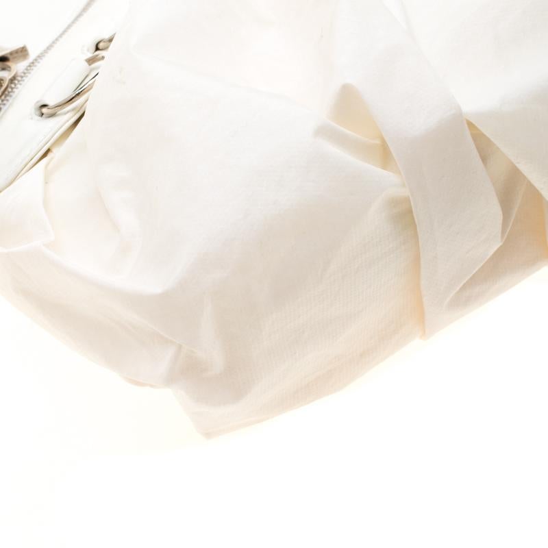 Dior White Leather and Fabric Corset Ballet Shoulder Bag 5