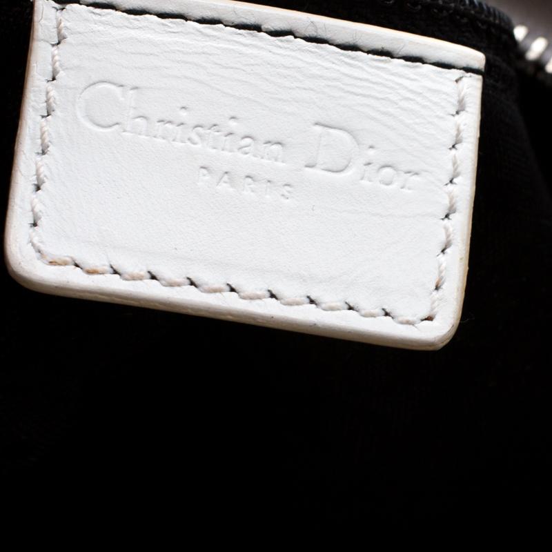 Dior White Leather and Fabric Corset Ballet Shoulder Bag In Good Condition In Dubai, Al Qouz 2