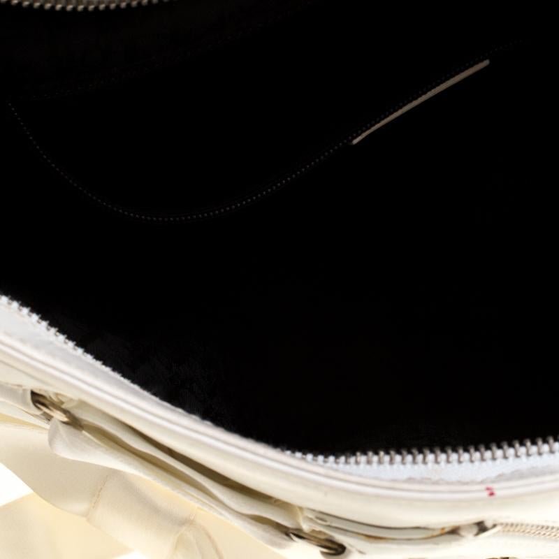 Dior White Leather and Fabric Corset Ballet Shoulder Bag 1
