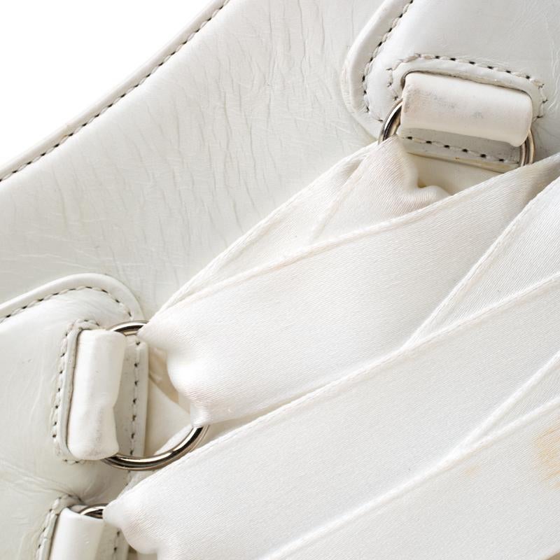 Dior White Leather and Fabric Corset Ballet Shoulder Bag 2