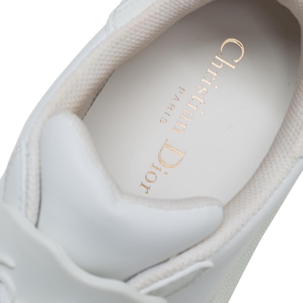Dior Weiß Leder und Gummi Dior-ID Turnschuhe Größe 39.5 1