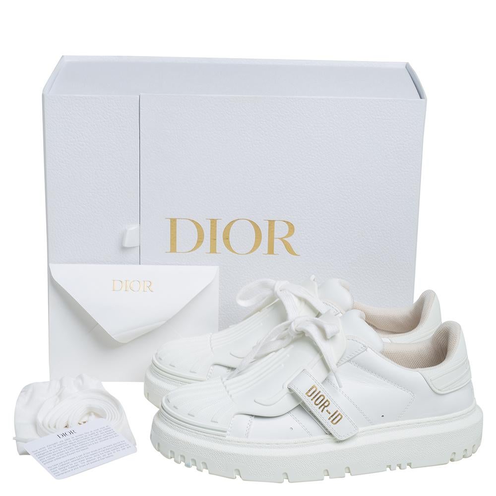 Women's Dior White Leather And Rubber Dior-ID Sneakers Size 39.5