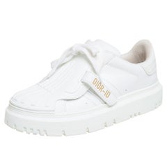 Dior Weiß Leder und Gummi Dior-ID Turnschuhe Größe 39.5