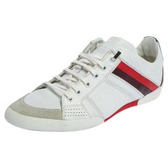 Dior White Leather And Suede Low Top Sneakers Size 41.5