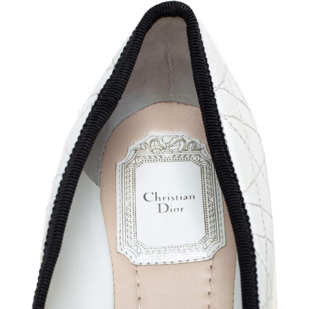 Dior White Leather Ballerina Flats Size 36.5 2