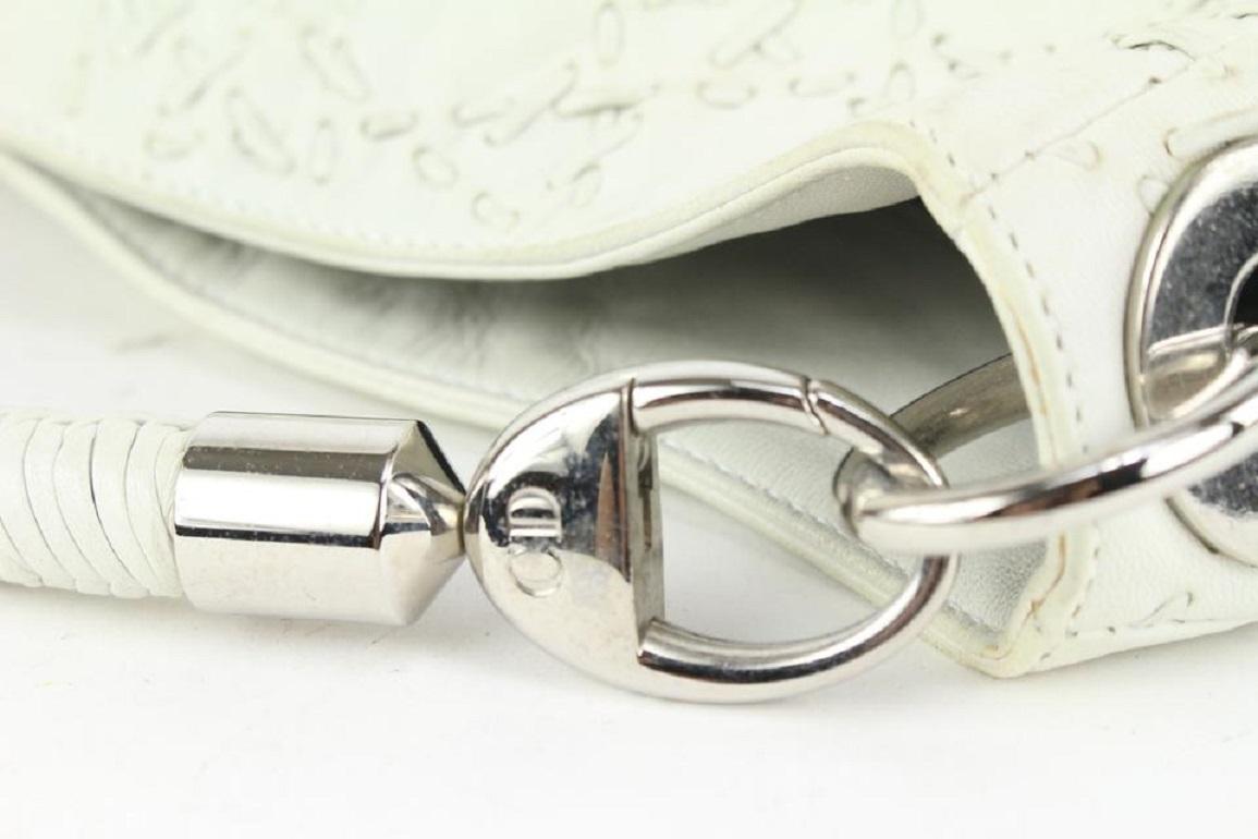 Dior White Leather Cannage Whip Stitch Quilted Hobo 920da36 4