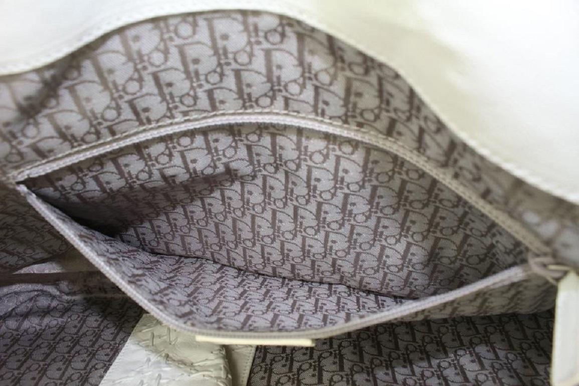 Dior White Leather Cannage Whip Stitch Quilted Hobo 920da36 5
