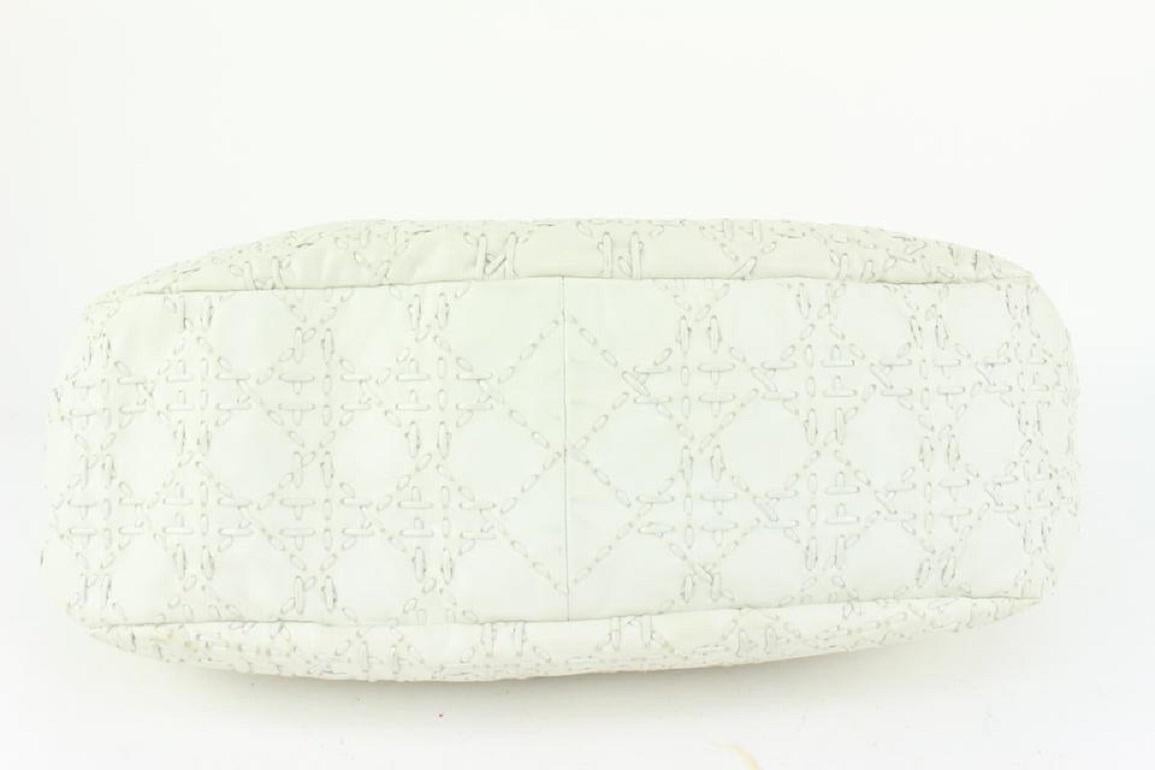 Dior White Leather Cannage Whip Stitch Quilted Hobo 920da36 1