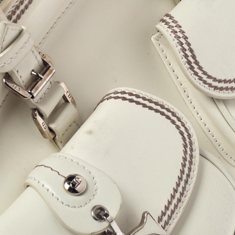 Women's Dior White Leather Detective Satchel