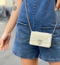 Dior Diorama MIni White Leather Bag