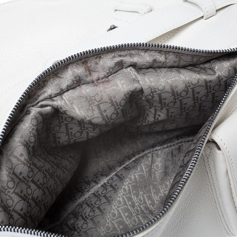 Dior White Leather Gaucho Alpine Saddle Bag 2