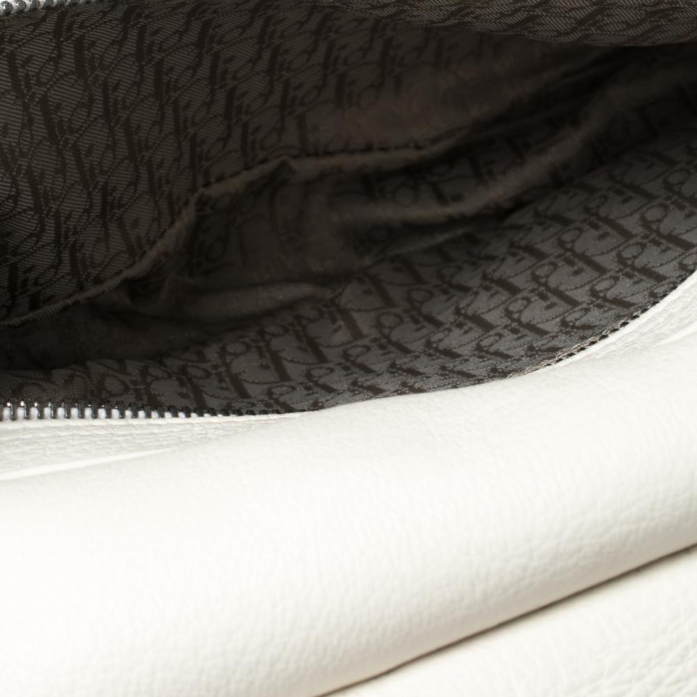 Dior White Leather Gaucho Alpine Saddle Bag 3