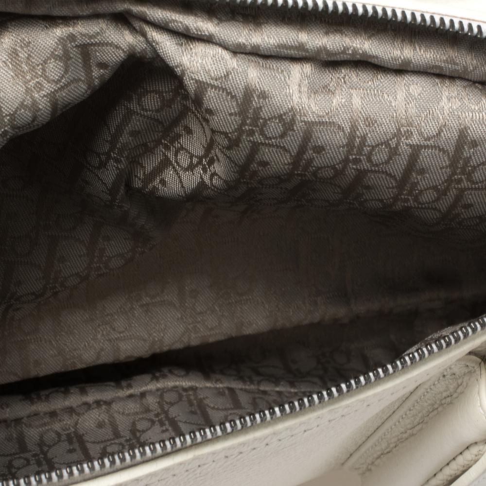 Dior White Leather Gaucho Alpine Saddle Bag 4
