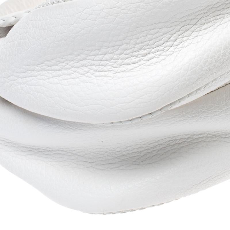Gray Dior White Leather Gaucho Alpine Saddle Bag