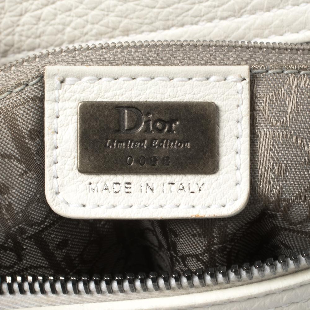 Dior White Leather Gaucho Alpine Saddle Bag In Good Condition In Dubai, Al Qouz 2