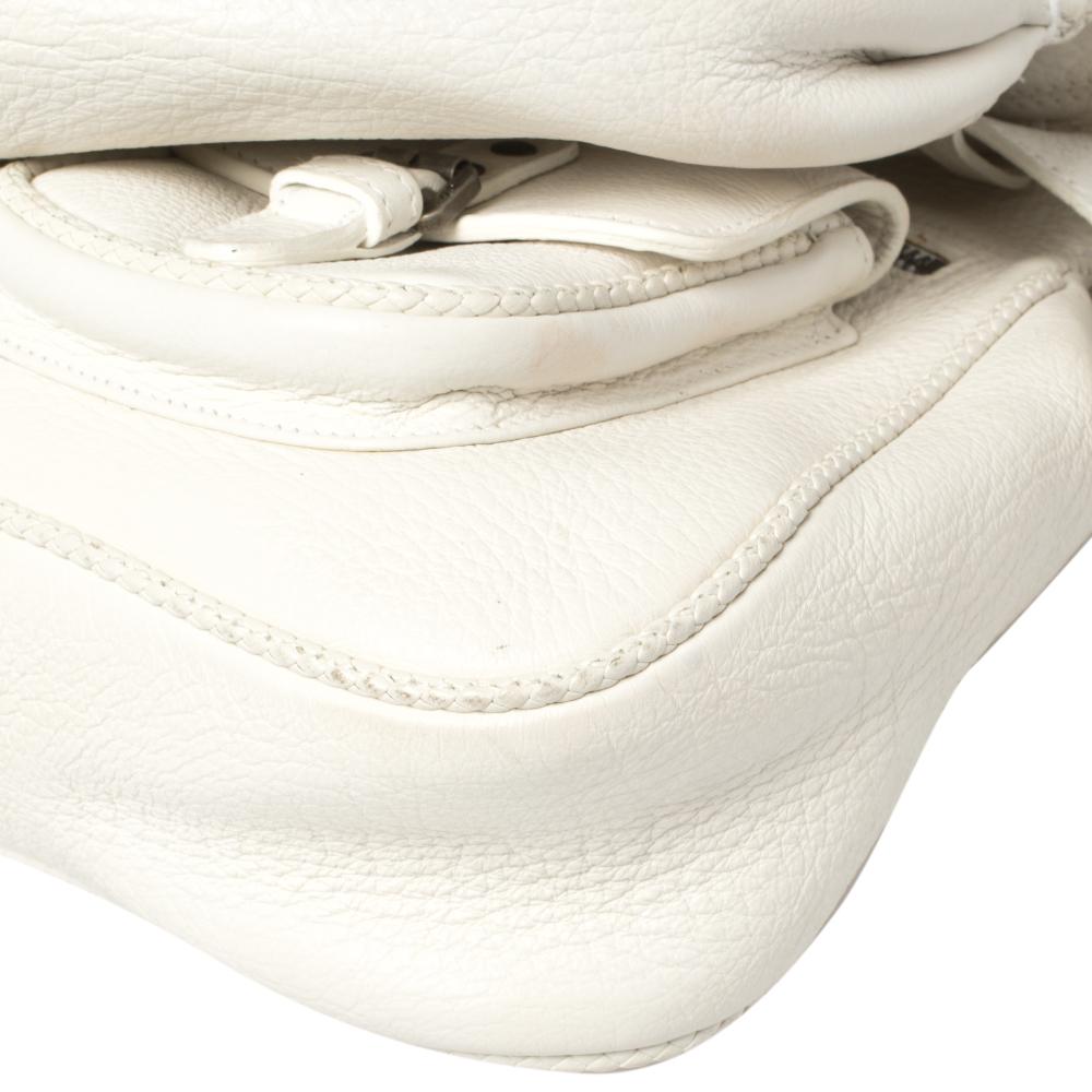 Women's Dior White Leather Gaucho Alpine Saddle Bag
