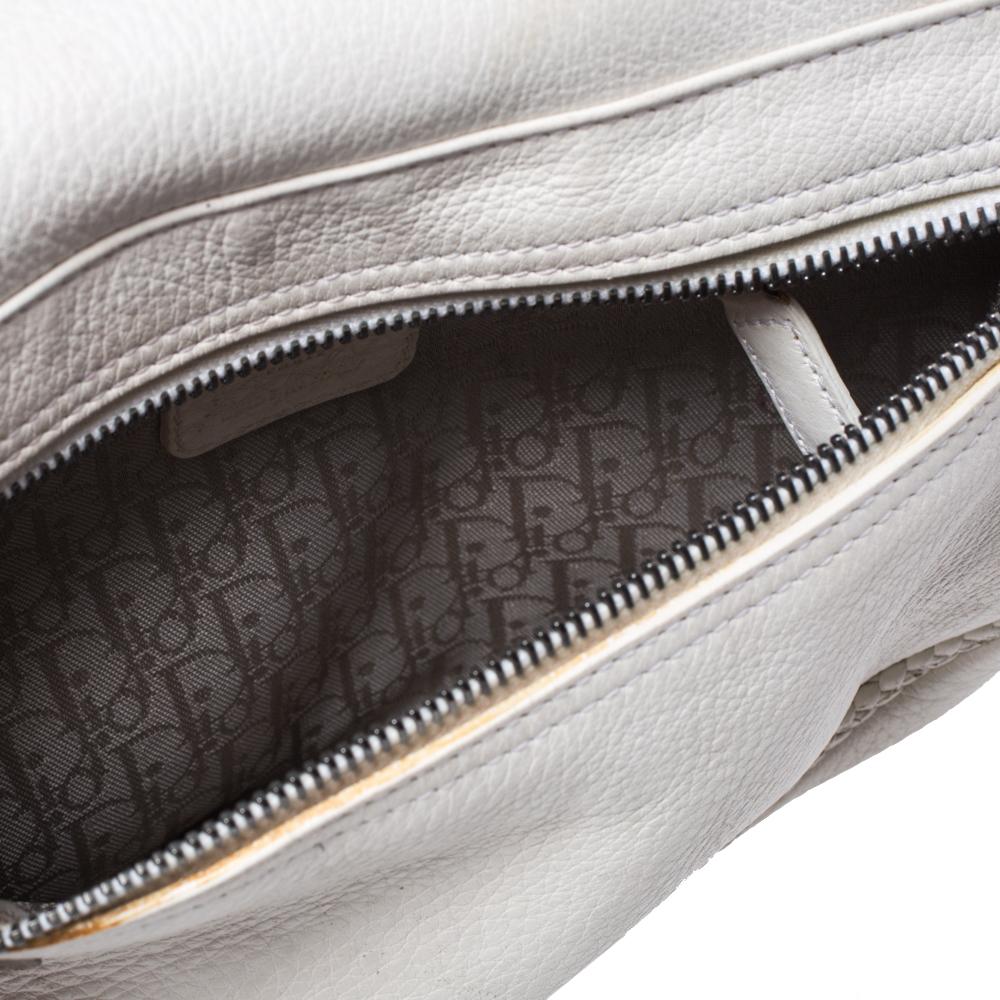 Dior Gaucho Double Saddle Bag aus weißem Leder 5