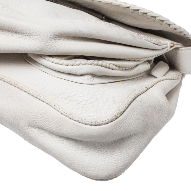 Dior White Leather Gaucho Double Saddle Bag 4