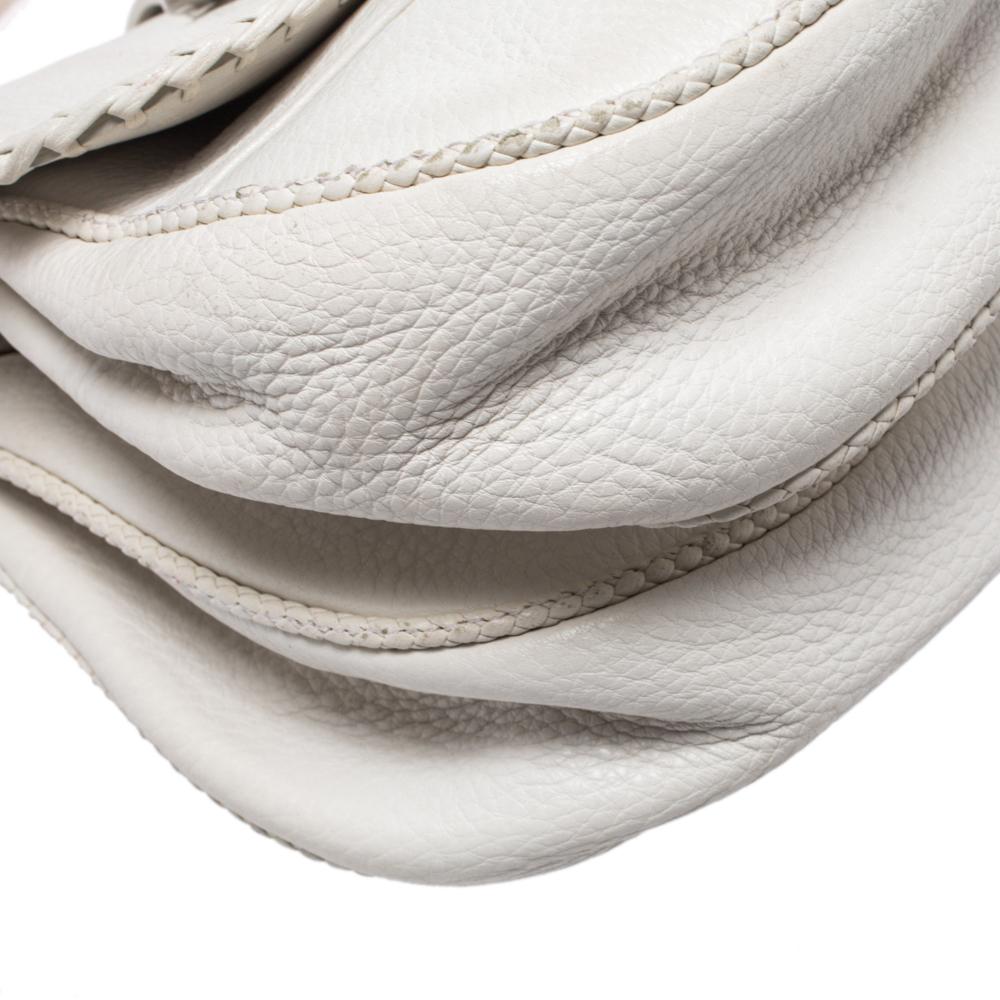 Dior Gaucho Double Saddle Bag aus weißem Leder 13