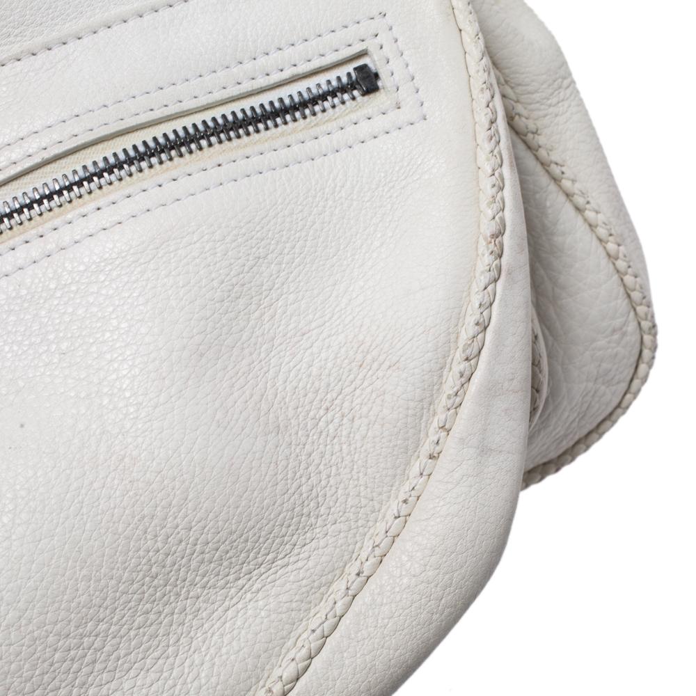 Dior White Leather Gaucho Double Saddle Bag 1