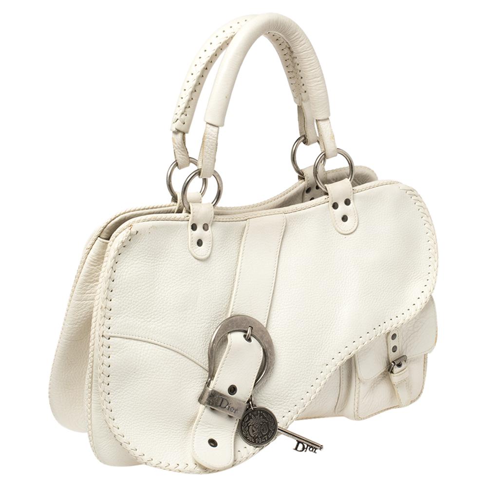 white vintage dior bag