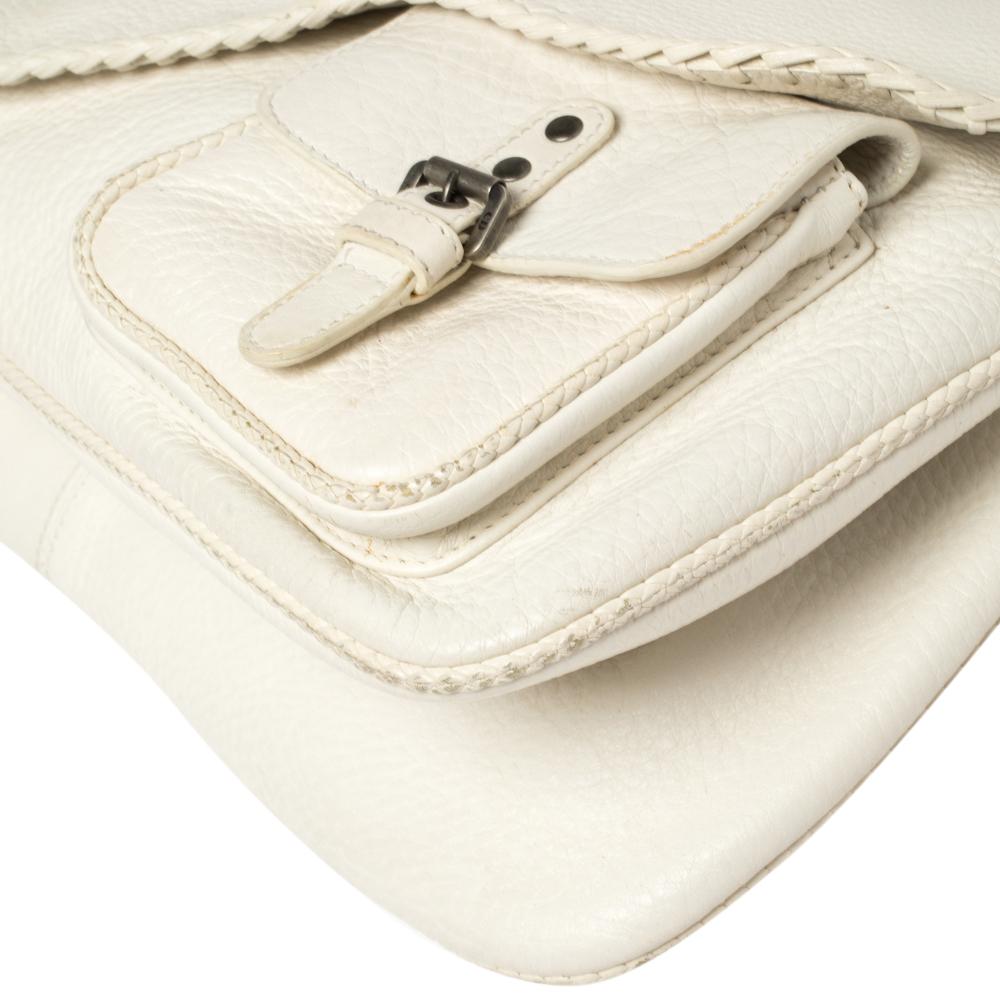 Dior White Leather Gaucho Double Saddle Shoulder Bag 1