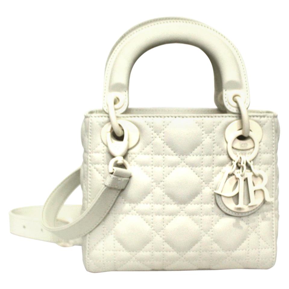 Dior White Leather Lady Bag