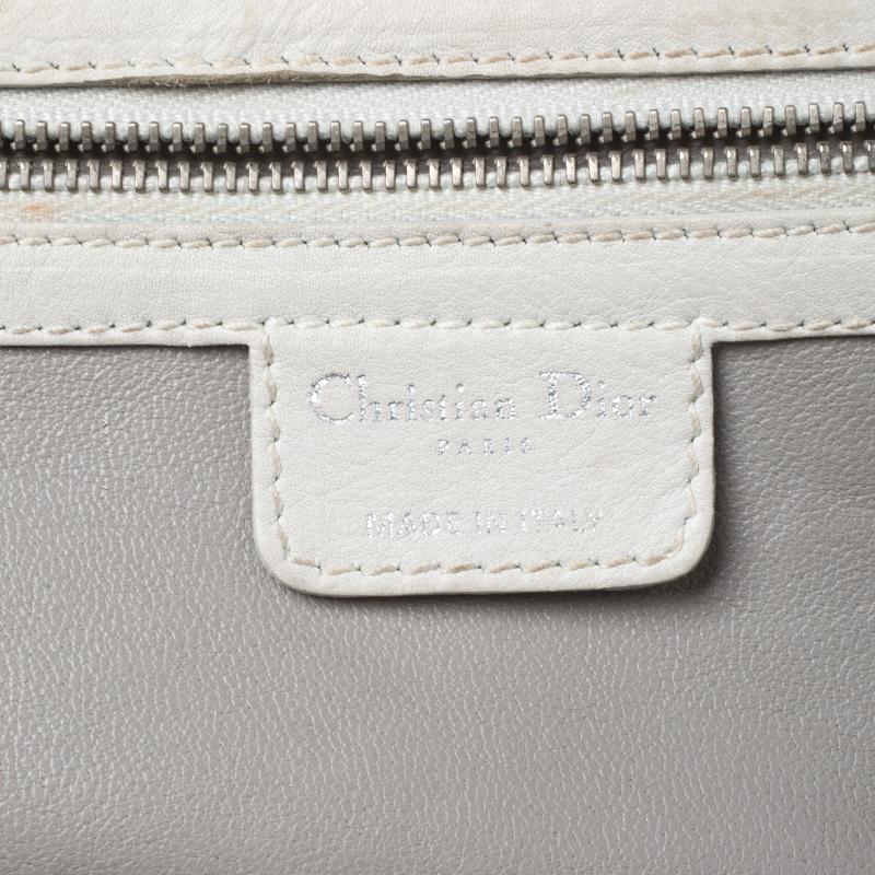 Dior White Leather Large My Dior Frame Satchel Bag 4