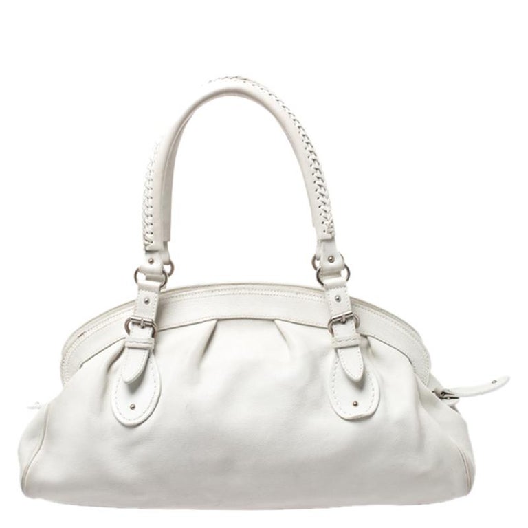 Dior White Leather Large My Dior Frame Satchel Bag at 1stDibs | chloe